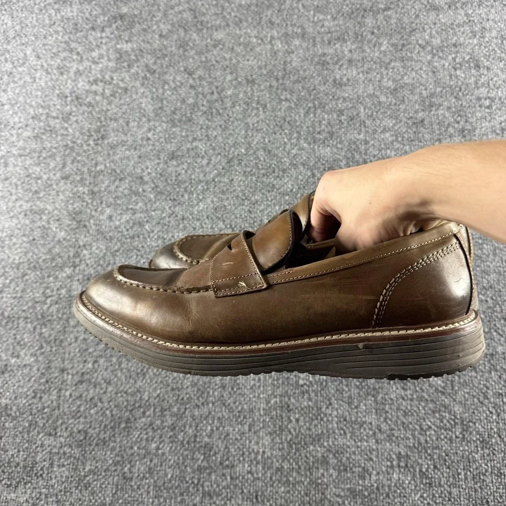 Johnston & Murphy Shoes Mens Size 12 Brown Leather Slip On Loafer 20-4062